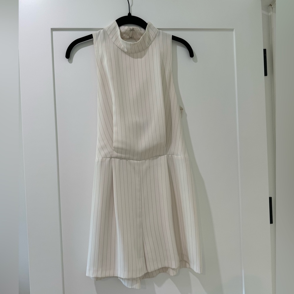 Cream pinstripe topshop skirt dress
